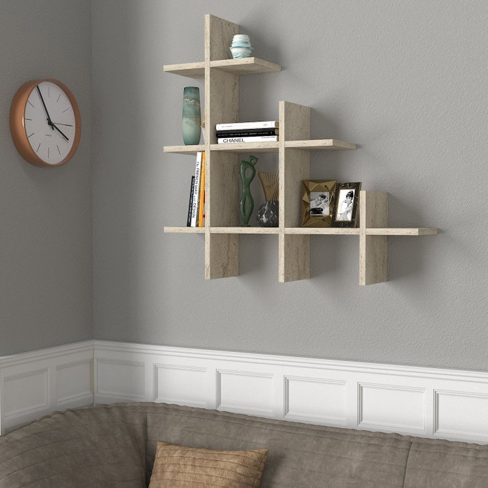 Hanah Home Juke Estante de pared Travertino Hanah Home Juke Estante de pared Travertino
